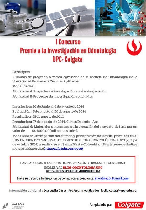 Primer concurso Premio a la Investigación en Odontología UPC-Colgate
