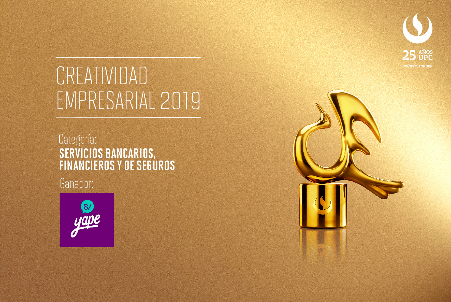 Creatividad Empresarial 2019: ‘YAPE’ del BCP recibió reconocimiento en categoría Servicios Bancarios, Financieros y de Seguros