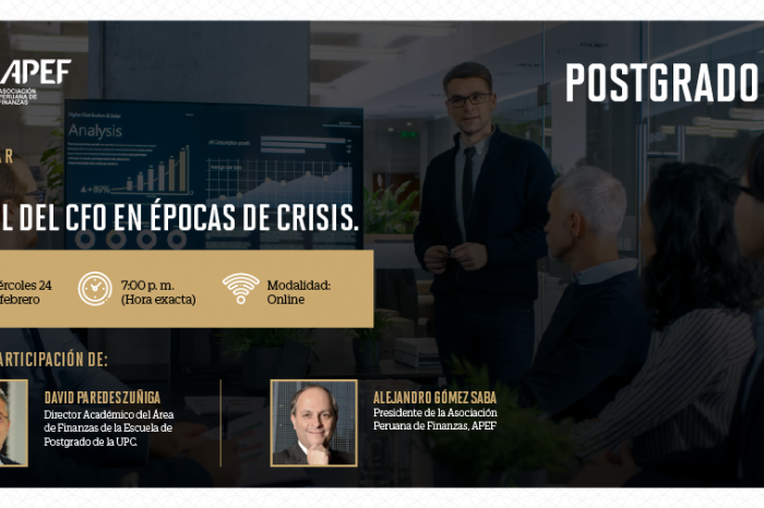 La Escuela de Postgrado UPC organiza el webinar: El rol del CFO en épocas de Crisis