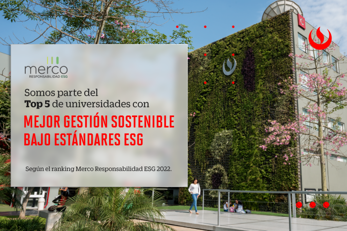 UPC dentro del Top 5 del Ranking MERCO Responsabilidad ESG del rubro Educación